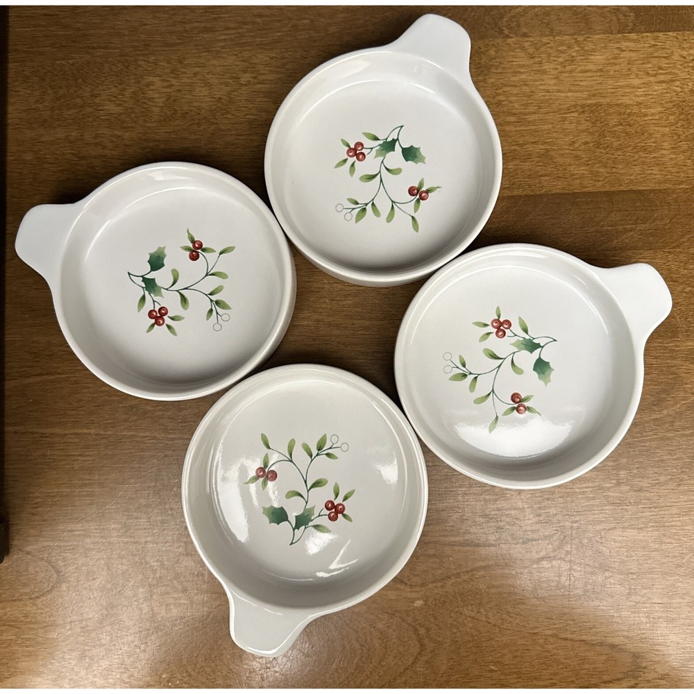 Four (4) Pfaltzgraff Winterberry Fondue Dipping Tidbit Dishes Stackable